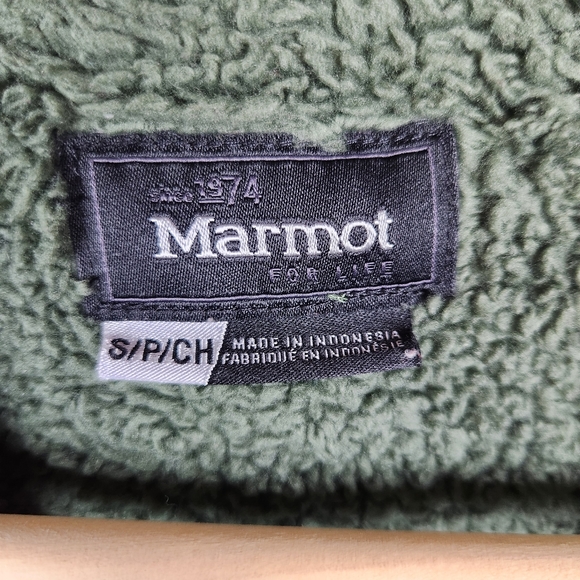 Marmot Green Fleece Lined Pioneer Button Up Jacket Sz S - Picture 7 of 11